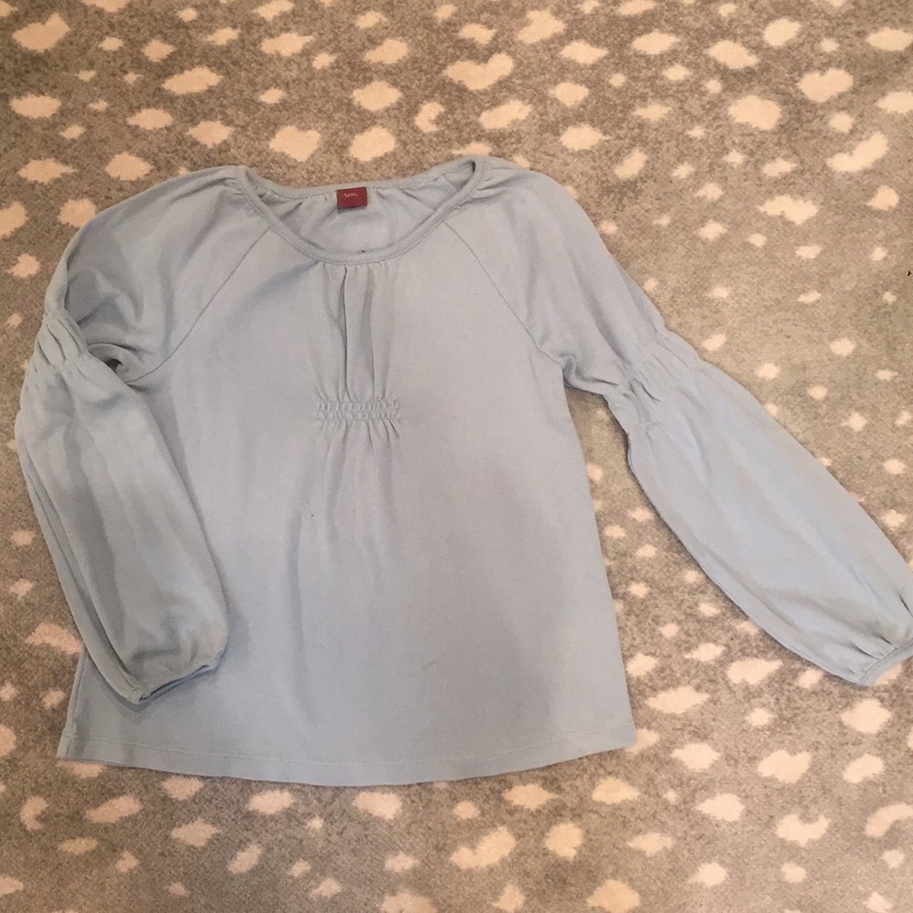 NFS TEA brand LS bell sleeve sea foam blue shirt